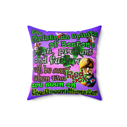 christmas spirits of boston - Faux Suede Square Pillow - (purple-pink wave)