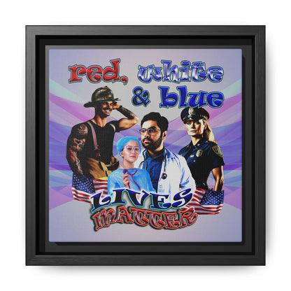 rw&b lives matter - framed canvas art (light blue-pink wave)