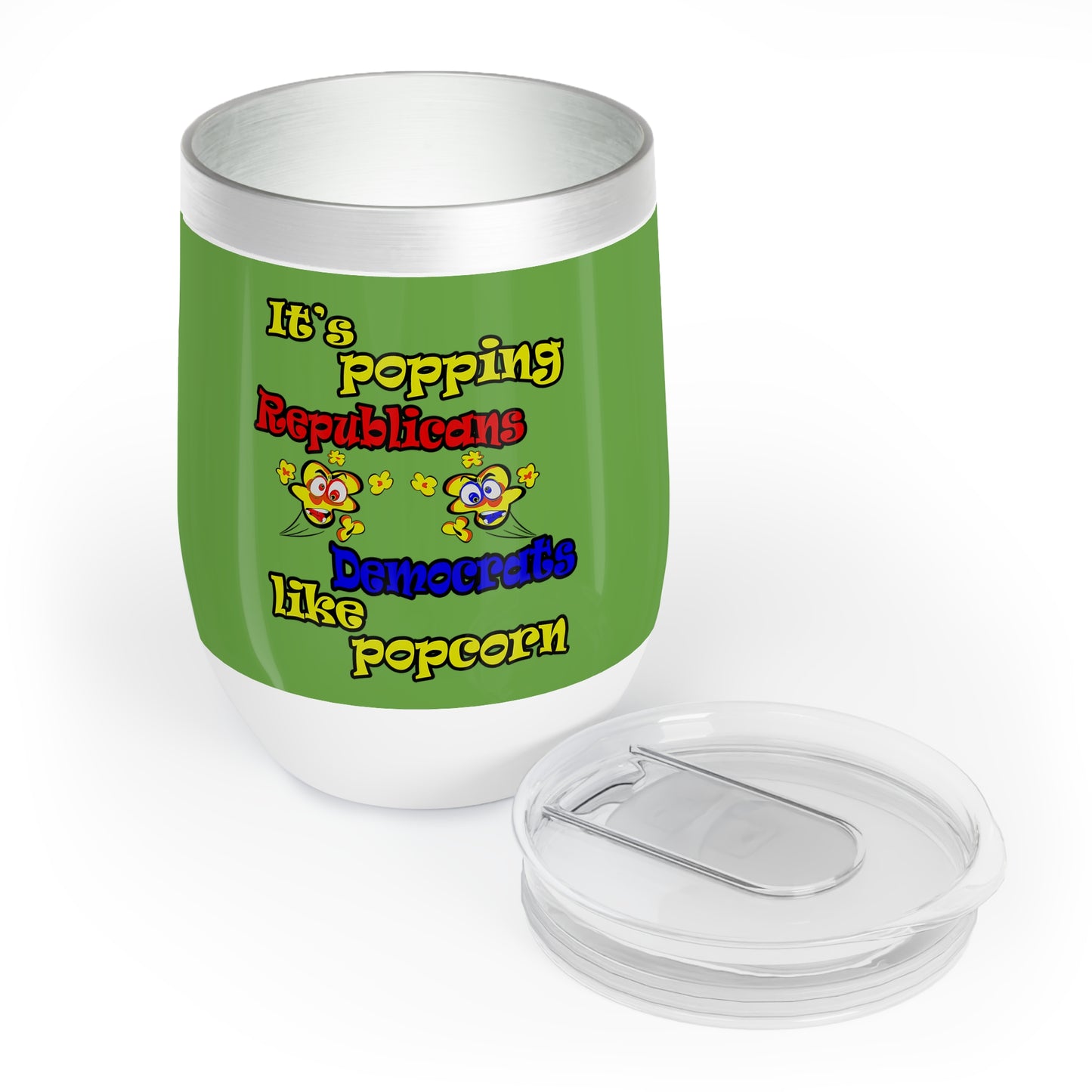 popping like popcorn - Chill Wine Tumbler (green)