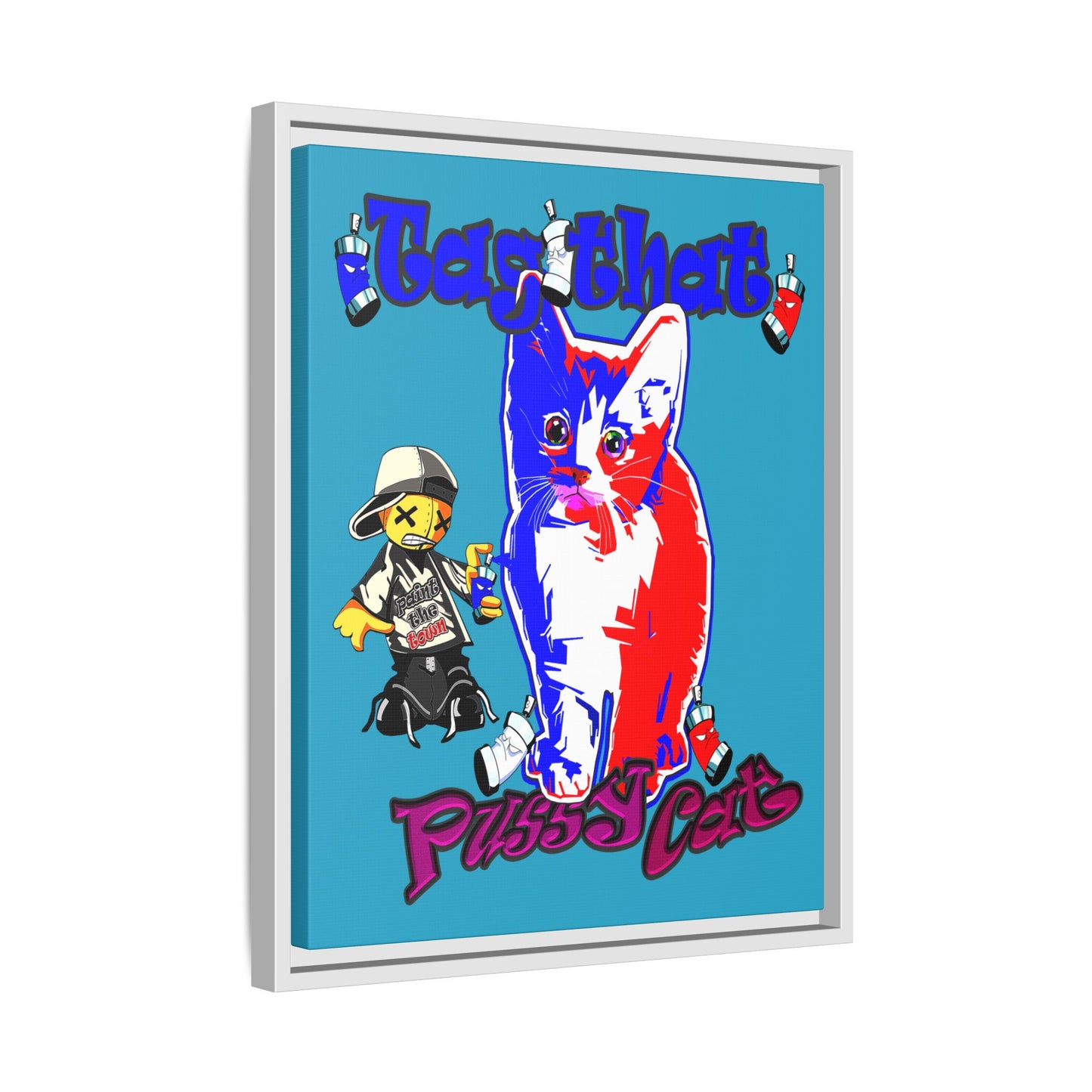 tag that - framed canvas art (turquoise)