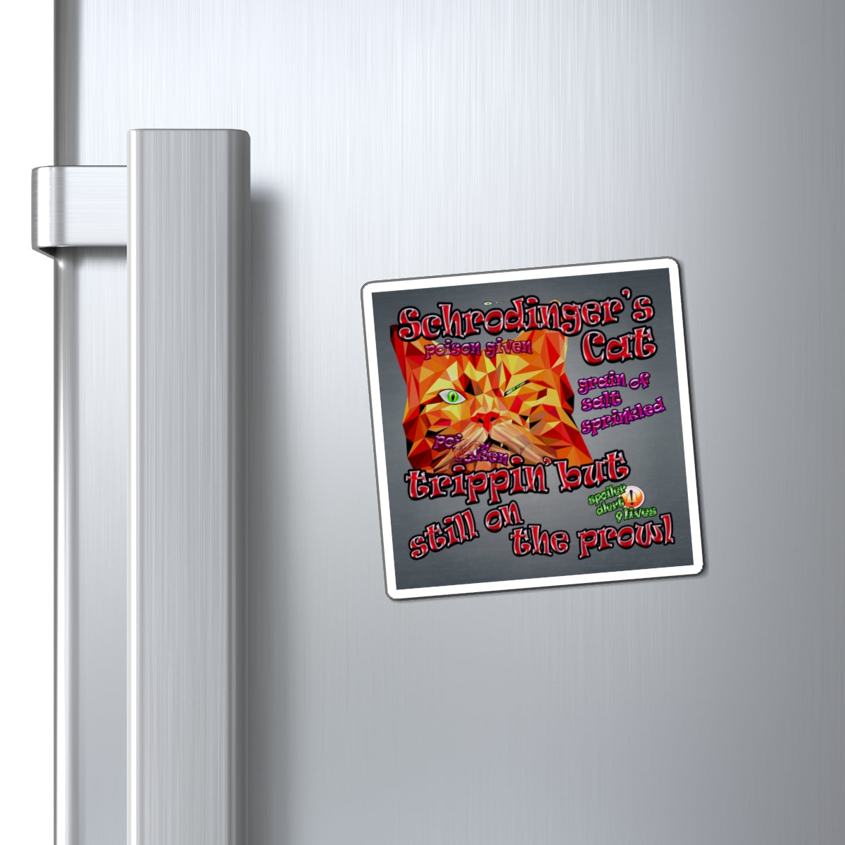 schrodinger's cat - Magnets - (grey-light grey)