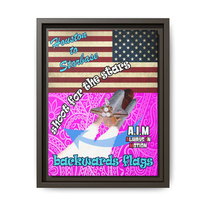 shoot for the stars - framed canvas art (pink swirl)
