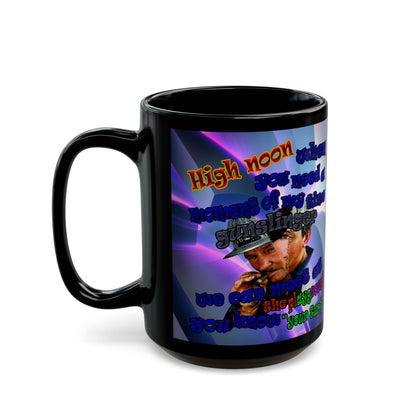 high noon - Black Mug (grey-pink wave)
