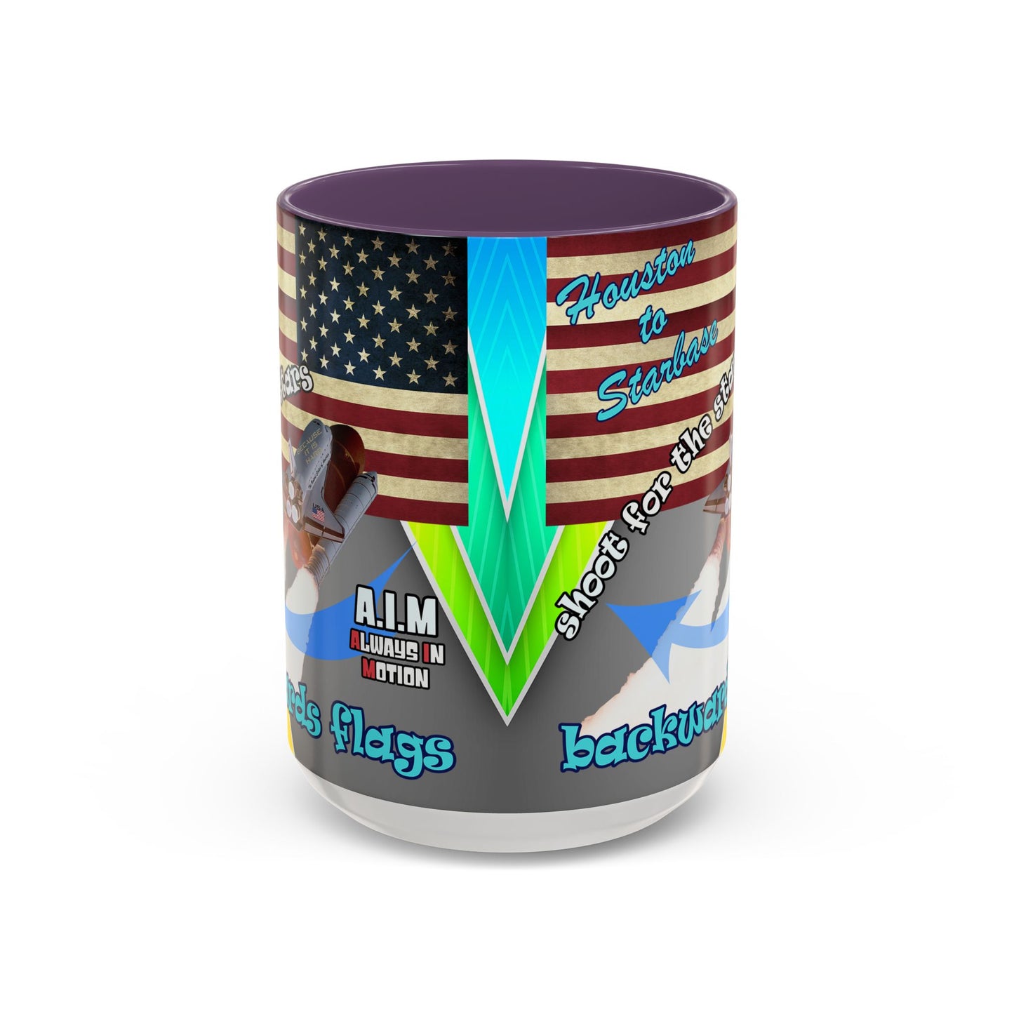 shoot for the stars - Accent Mug (rainbow split)
