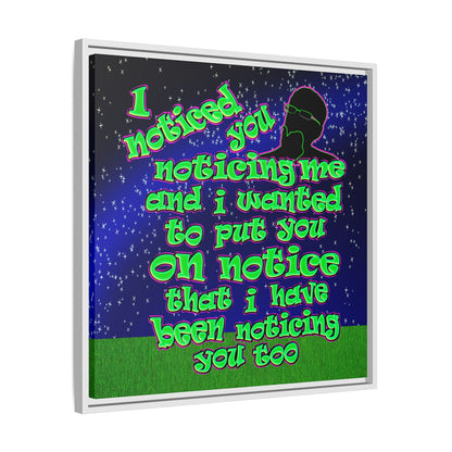 noticed you noticing - framed canvas art ('snoops' background)