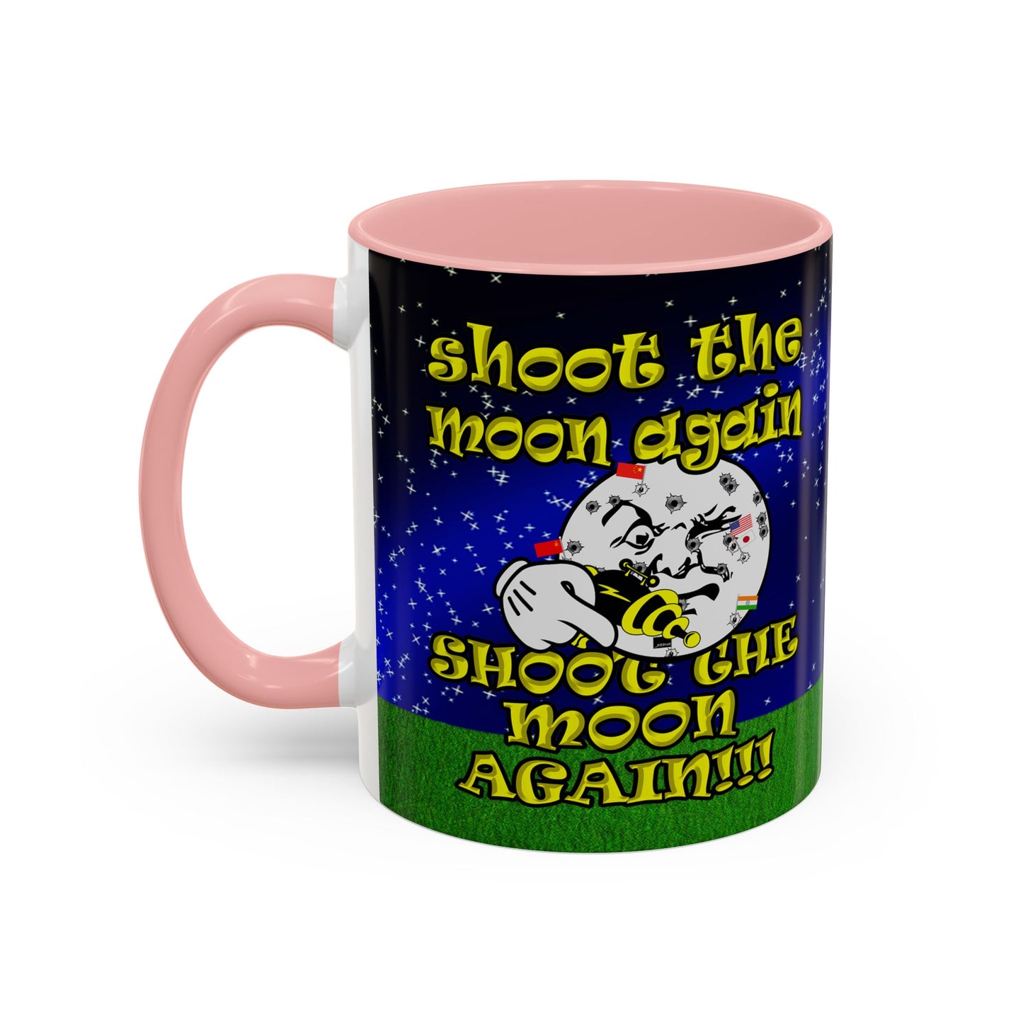 shoot the moon again - Accent Mug ('snoops' background)