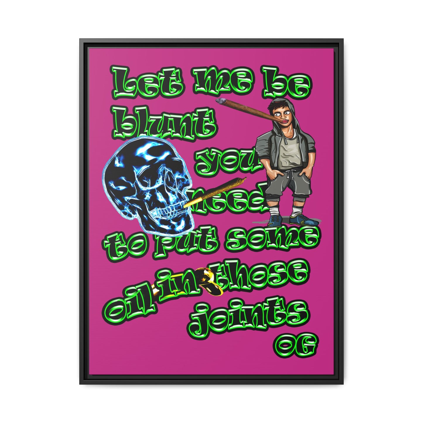 og - framed canvas art (pink)