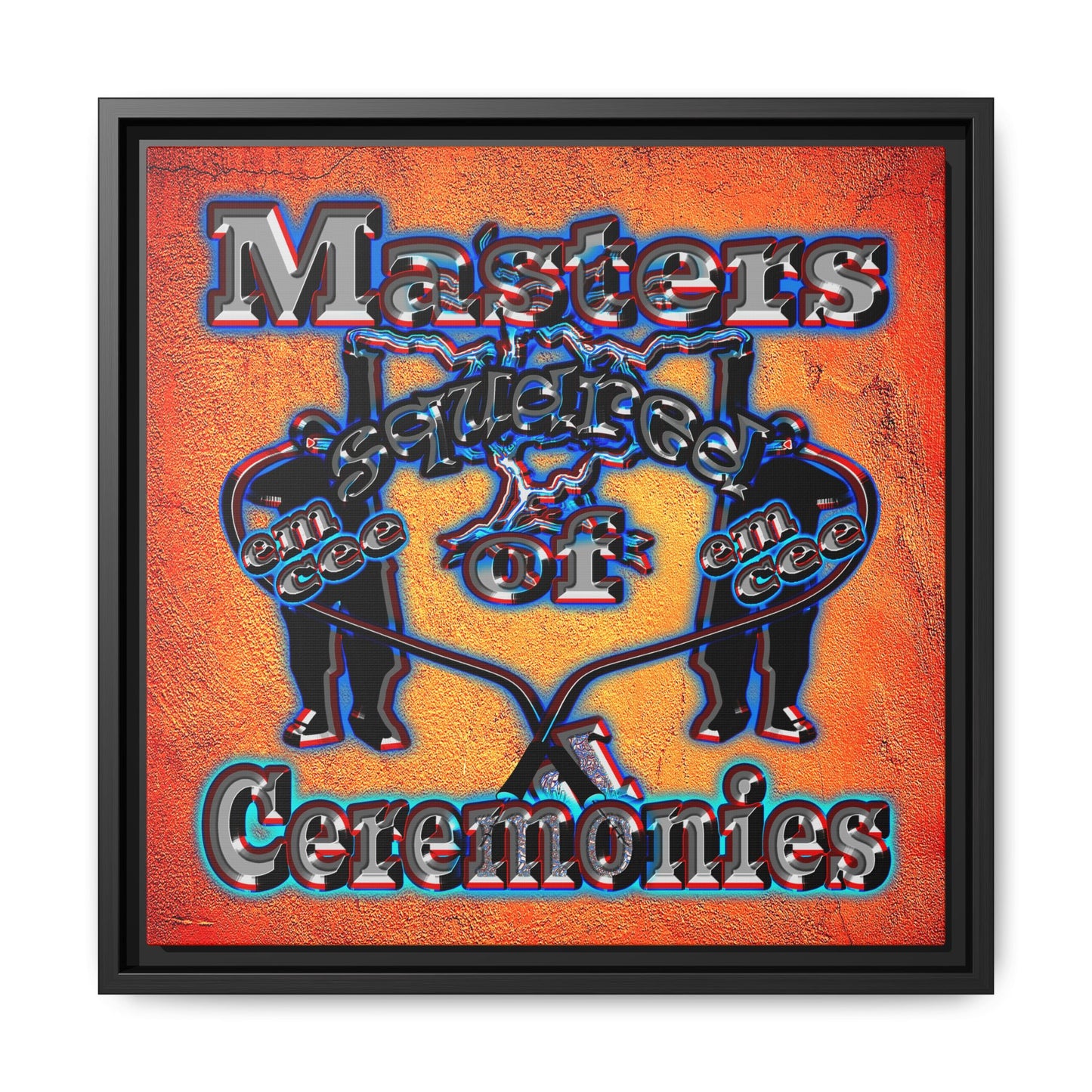 em cee squared - framed canvas art (burnt orange)