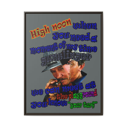 high noon - framed canvas art (dark grey)