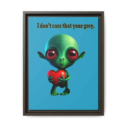 I don't care that your grey - framed canvas art (turquoise)