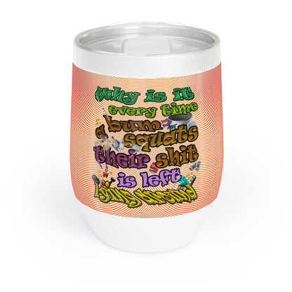 the bum's shit - Chill Wine Tumbler (yellow-orange wave)
