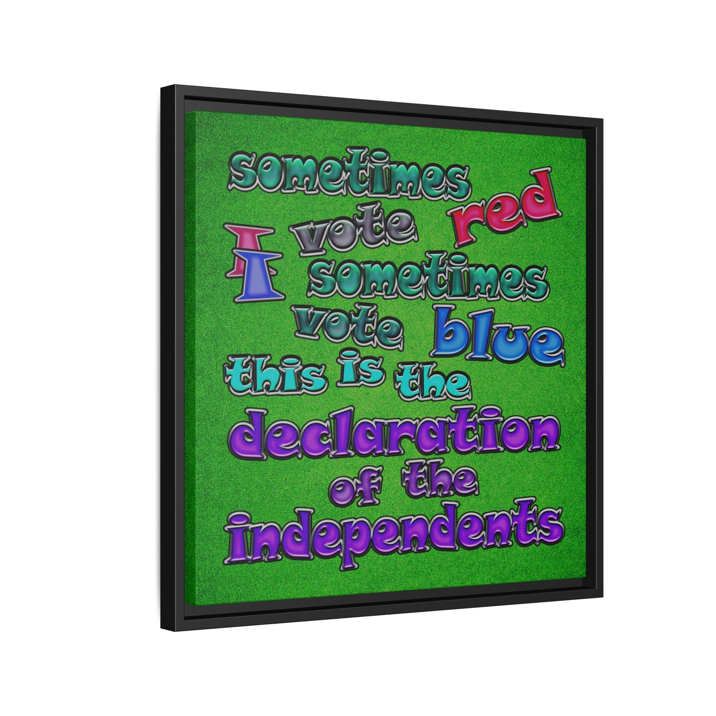 declaration of the independents - framed canvas art (green turf)