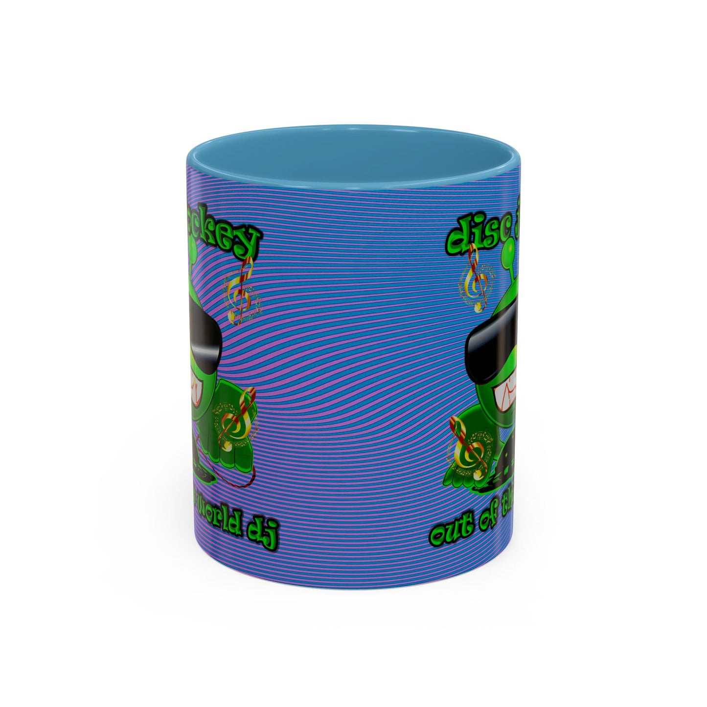 disc jockey - Accent Mug (light blue-purple wave)