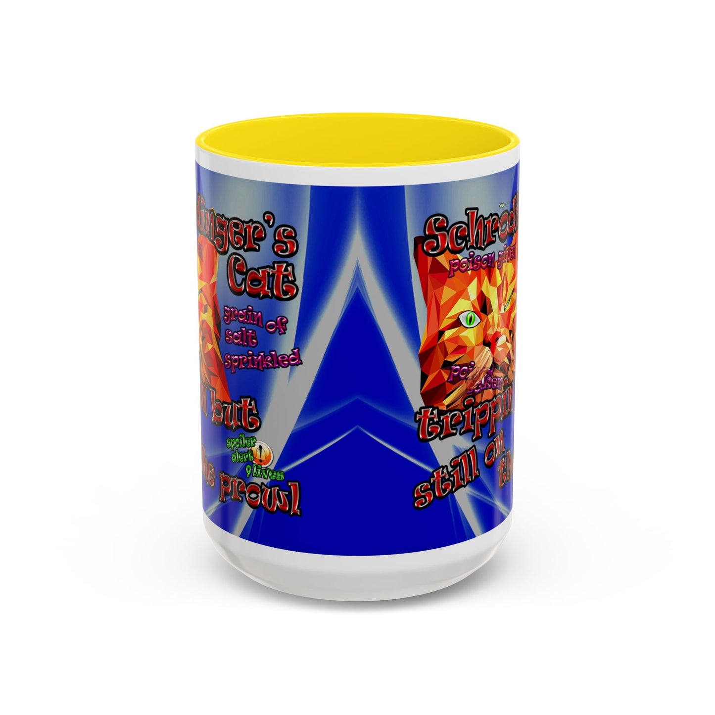 schrodinger's cat - Accent Mug (blue-white wave)