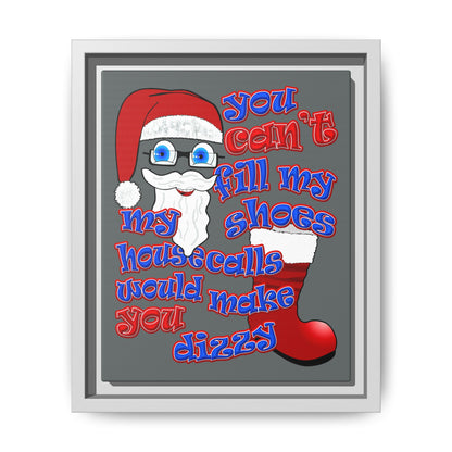 santa's shoes - framed canvas art (dark grey)