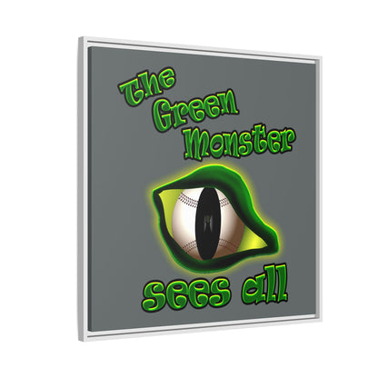 green monster - framed canvas art (dark grey)