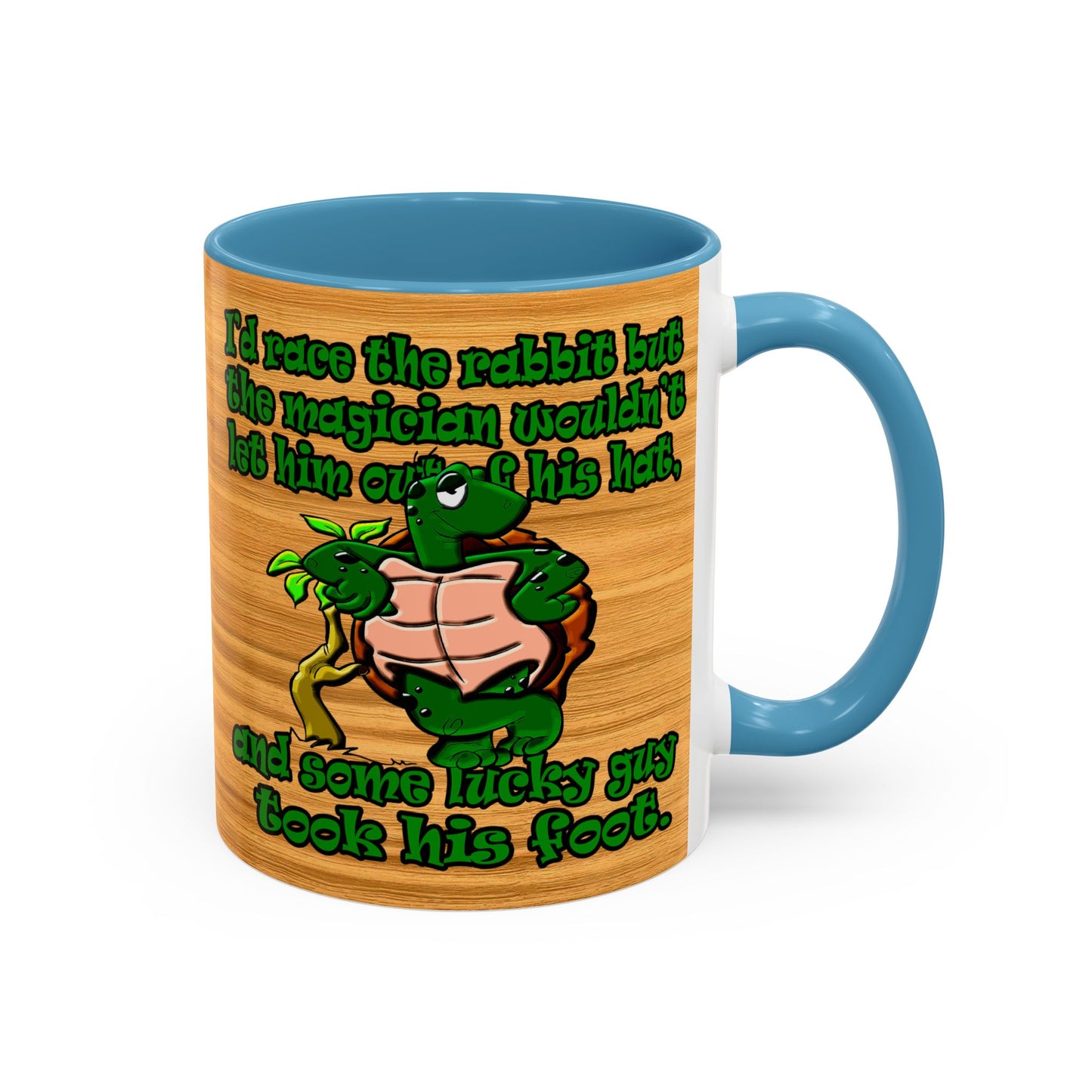 turtle race - Accent Mug (butterscotch wood finish)