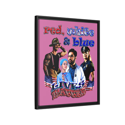 rw&b lives matter - framed canvas art (light pink)