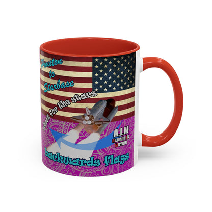 shoot for the stars - Accent Mug (pink swirl)