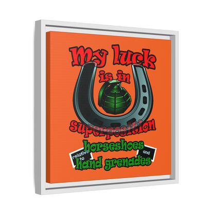 my luck - framed canvas art (orange)