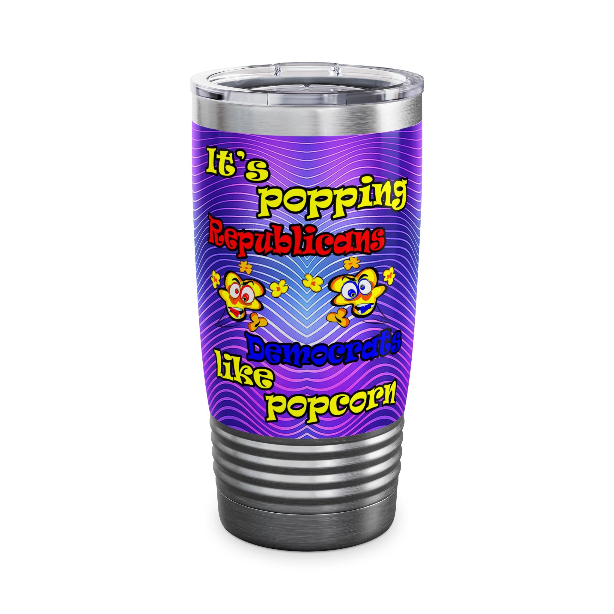 popping like popcorn - Ringneck Tumbler, 20oz (purple wave)