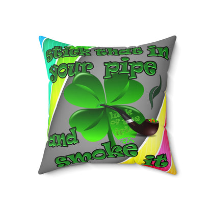 celtics logo - Spun Polyester Square Pillow - (rainbow split)