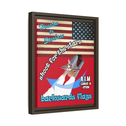 shoot for the stars - framed canvas art (dark red)