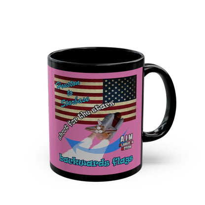 shoot for the stars - Black Mug (light pink)