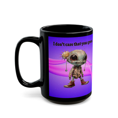 I don't care that your grey - Black Mug (purple-pink wave)