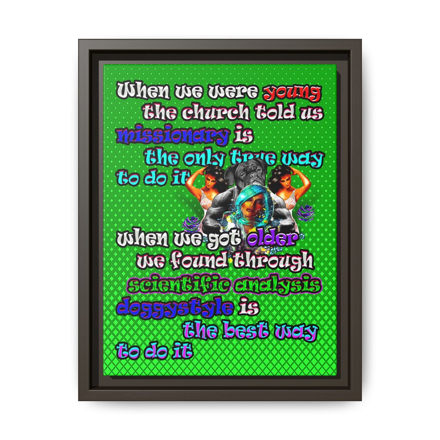 doggystyle - framed canvas art (logo green)