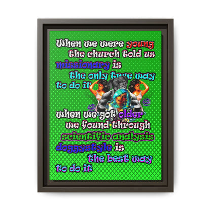 doggystyle - framed canvas art (logo green)