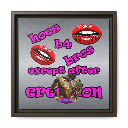 hoes b4 bros - framed canvas art (brushed nickel)