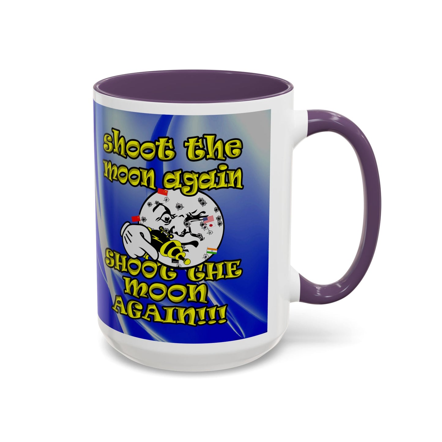 shoot the moon again - Accent Mug (blue-white wave)