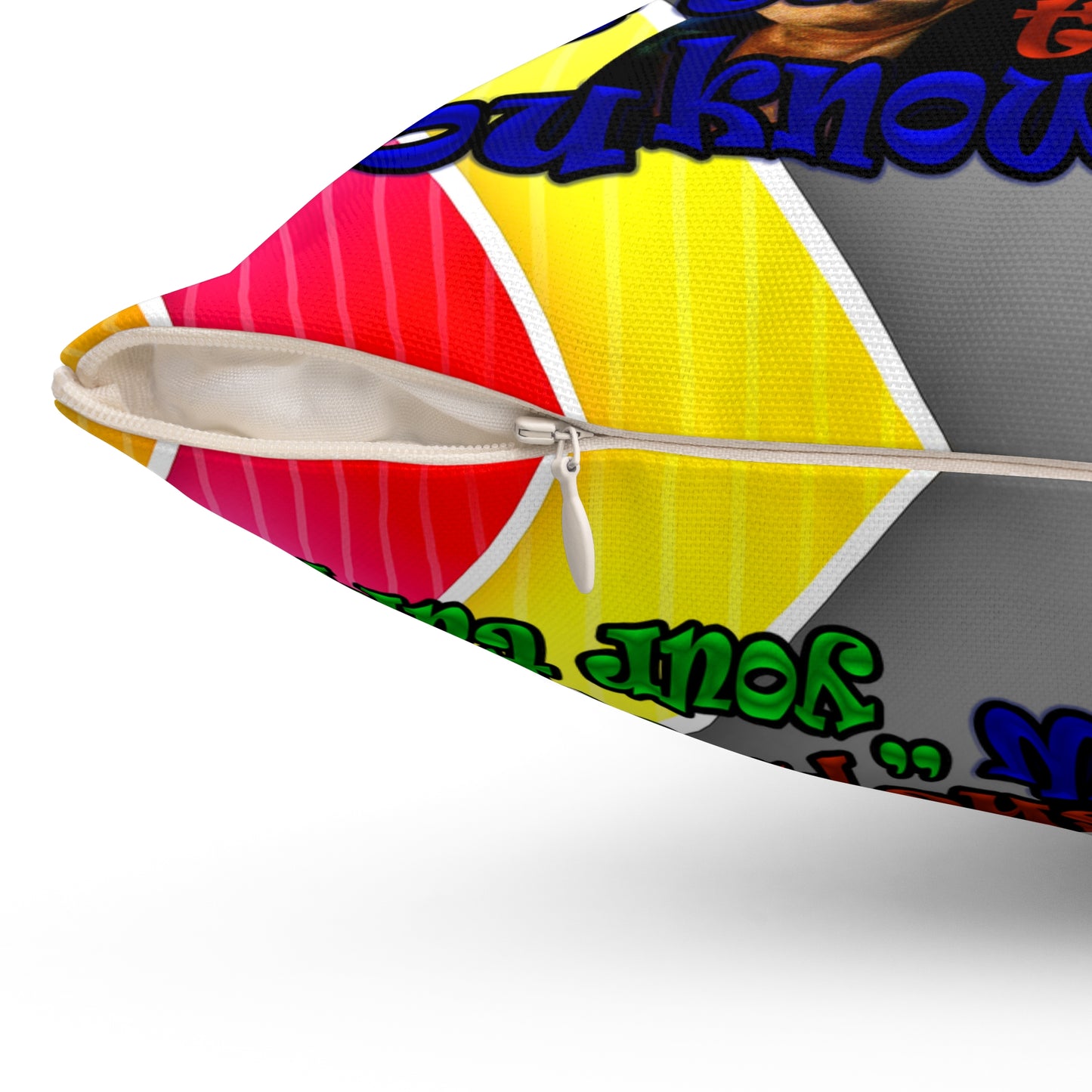 high noon - Spun Polyester Square Pillow - (rainbow split)