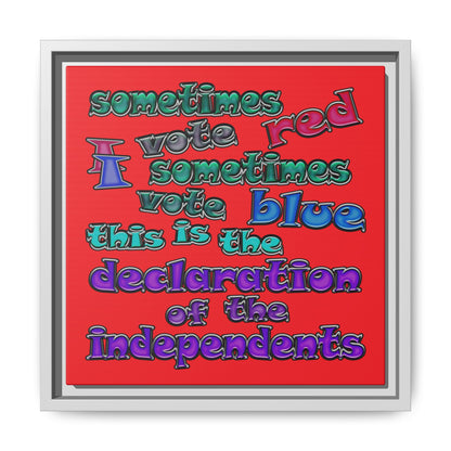 declaration of the independents - framed canvas art (red)