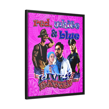 rw&b lives matter - framed canvas art (pink swirl)