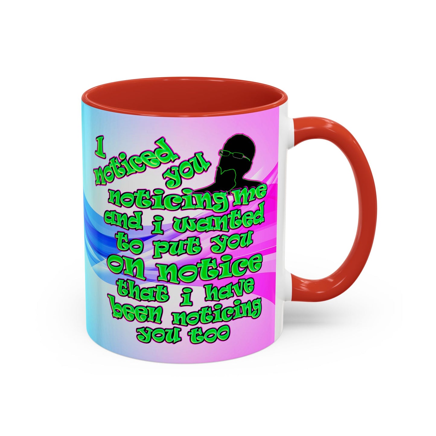 noticed you noticing - Accent Mug (light blue-pink wave)