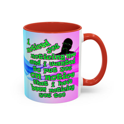 noticed you noticing - Accent Mug (light blue-pink wave)