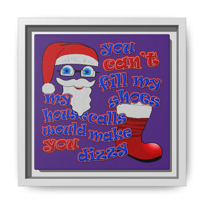 santa's shoes - framed canvas art (purple)