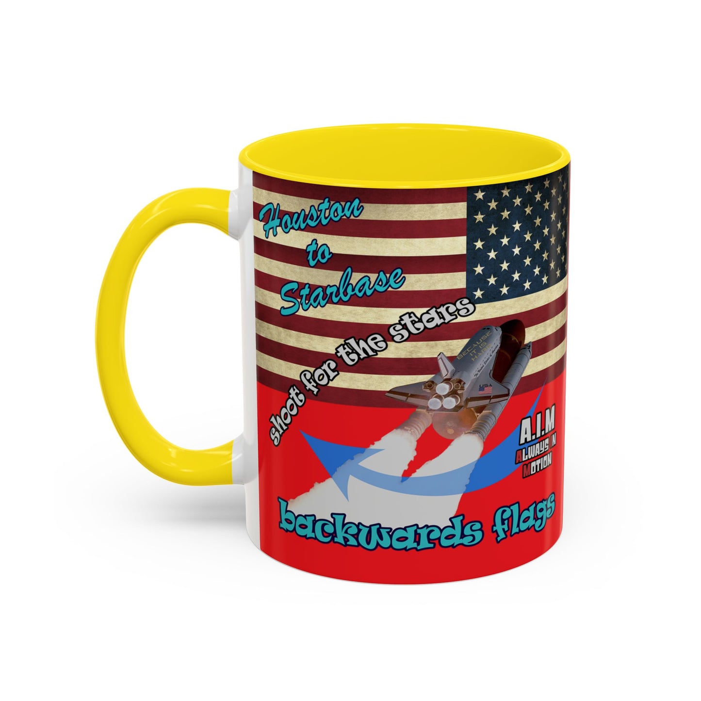 shoot for the stars - Accent Mug (red)