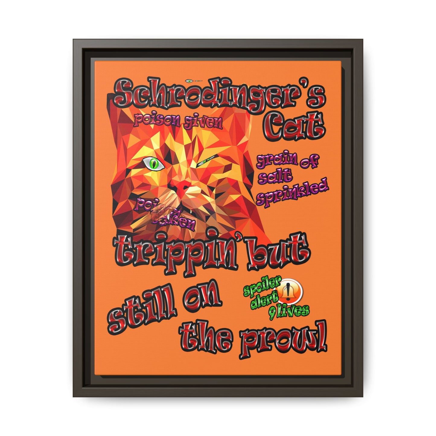 schrodinger's cat - framed canvas art (crusta)