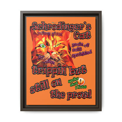 schrodinger's cat - framed canvas art (crusta)