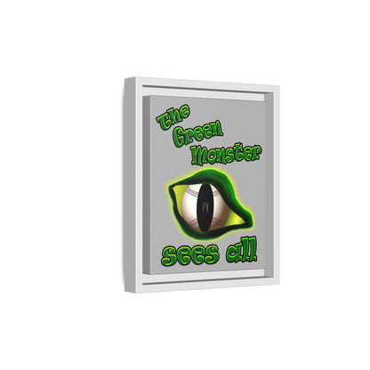 green monster - framed canvas art (light grey)
