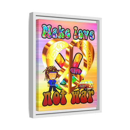 love peace - framed canvas art (color blur)