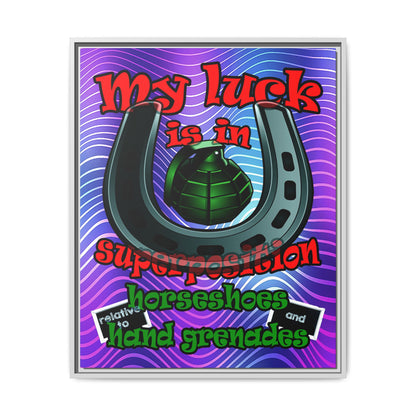 my luck - framed canvas art (purple wave)