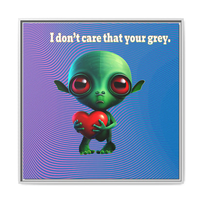 I don't care that your grey - framed canvas art (light blue-purple wave)