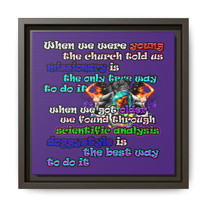 doggystyle - framed canvas art (purple)