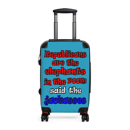 donkeys and elephants - Suitcase (turquoise)