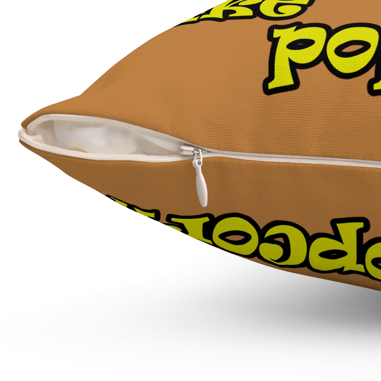 popping like popcorn - Spun Polyester Square Pillow - (light brown)