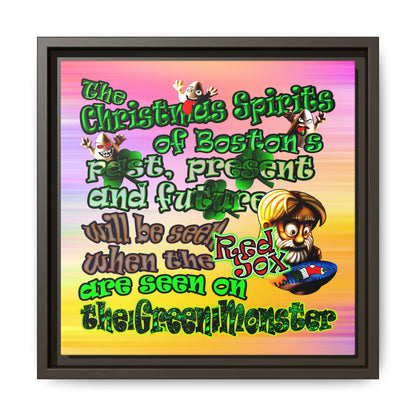 christmas spirits of boston - framed canvas art (color blur)